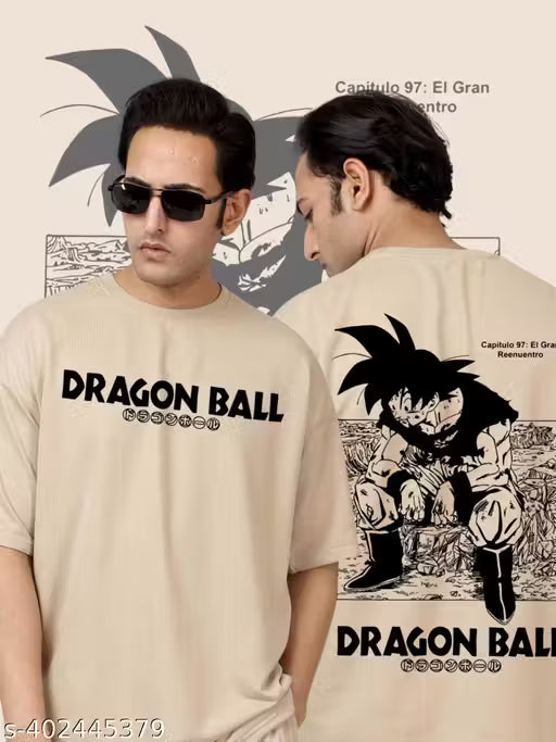 Goku Oversized Anime Tee |(Beige )