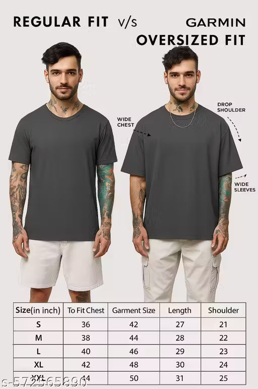 GARMIN Demon Slayer Oversized Black Cotton T-Shirt for Men